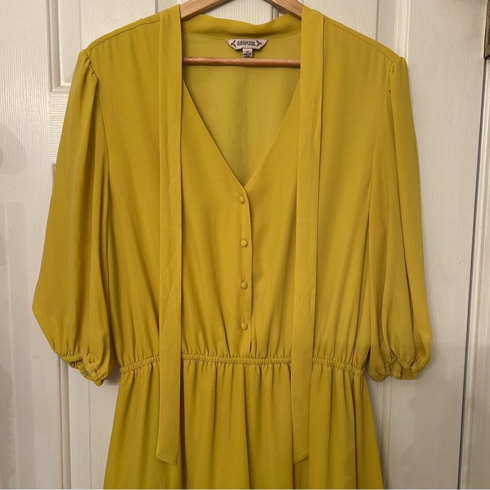 Nanette Lepore Mustard 3/4 Sleeve Dress